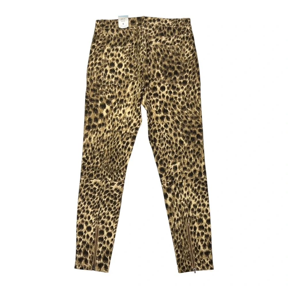 J. McLaughlin Baxter Leopard Print Pants 6 Mob Wife Quiet Luxe Rockstar Chic